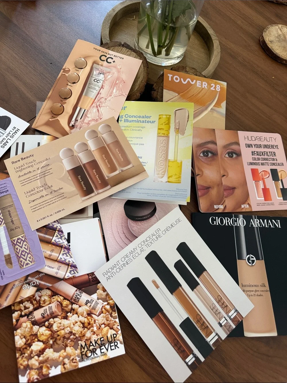 Assorted Women’s Concealer Sample Cards - Neutral Beige Shades